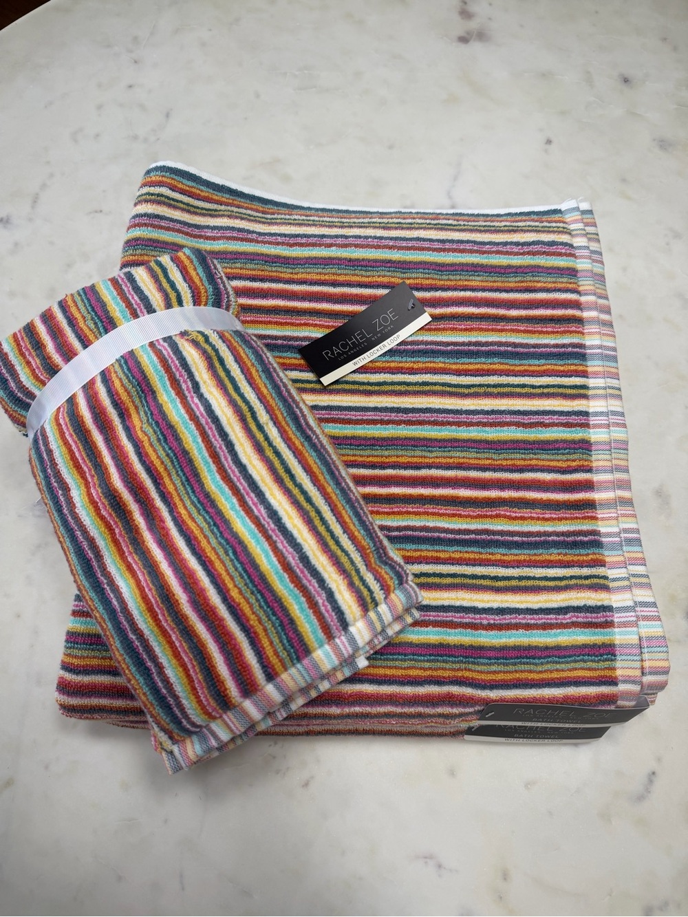 Rachel Zoe Striped Bath Towels in Multicolor Stripe